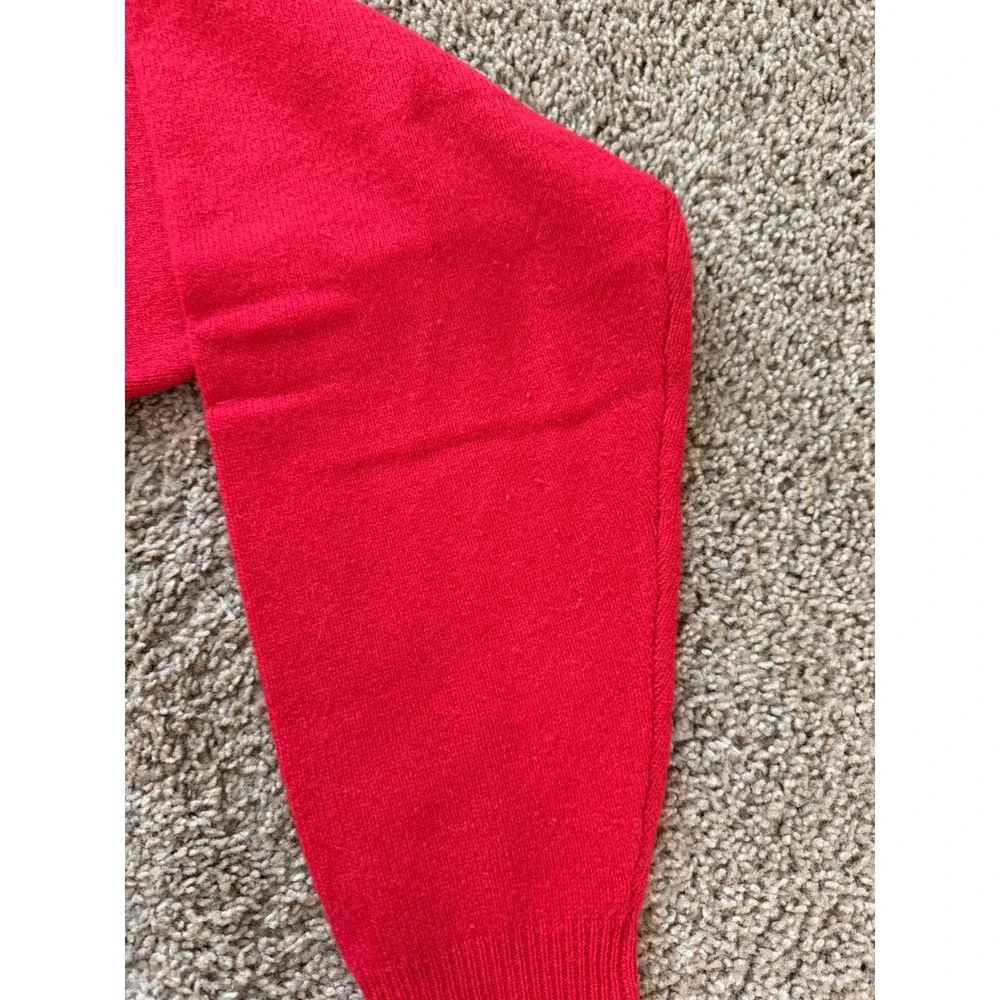 Abercrombie & Fitch Vintage Red Lambswool Polo Sweater Mens Large Long Sleeve